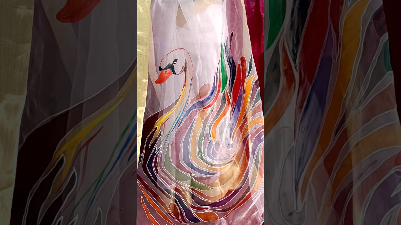 Hansini 🦢#handpainted #saree #sareecollection #fabricpainting