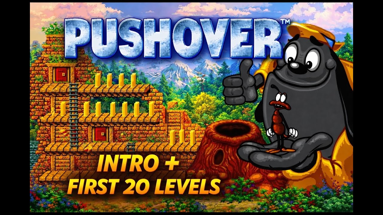 PushOver Amiga 1200 Gameplay | Levels 1-20 | PiStorm32 Lite & Indivision AGA MK3