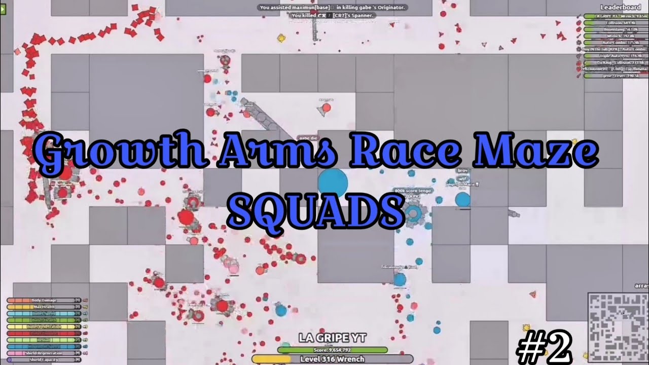 Arras.io Growth Arms Race Maze SQUADS #2