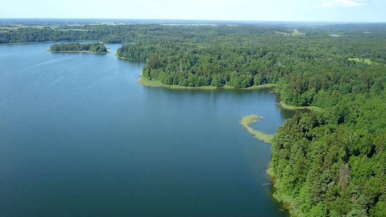 Virš Lietuvos: Verniejaus ežeras Aukštadvario regioniniame parke, 4k dronas Lithuanian nature aerial