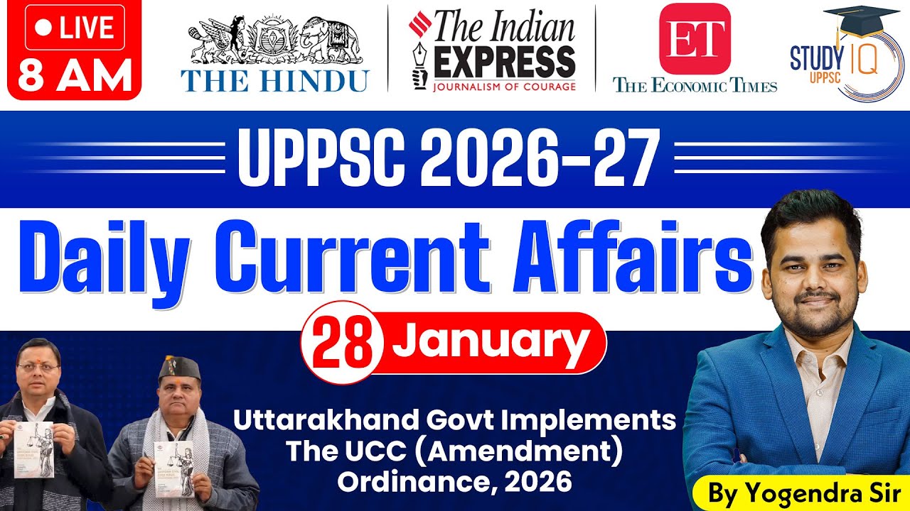 Daily Current Affairs 2026 | Current Affairs Today 28 January Current Affairs for UPPCS & RO/ARO