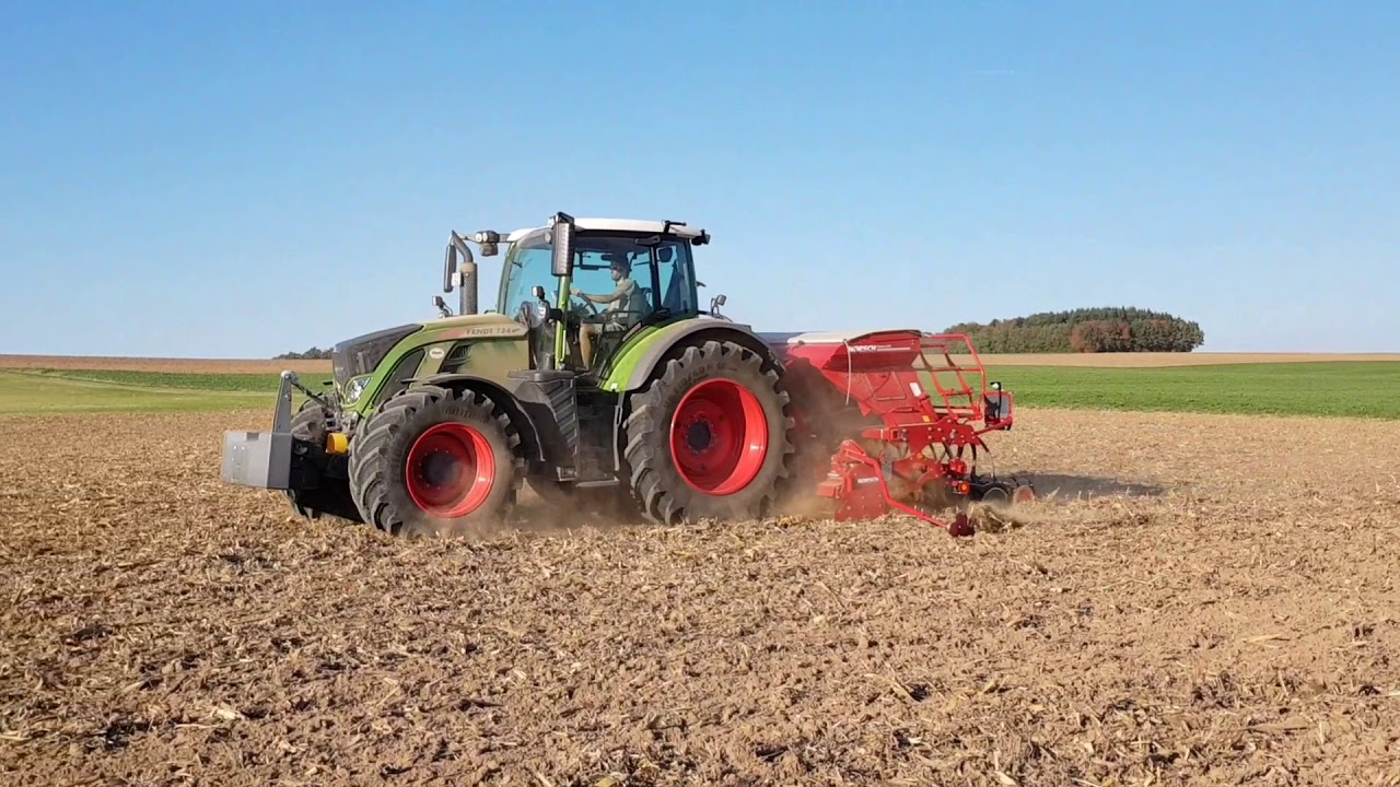 Weizen Säen 2018 mit Fendt Vario 724 und Horsch Express 3 KR