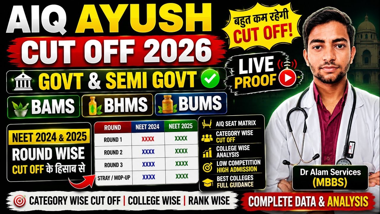 Проходные баллы AIQ Ayush 2026 | Государственные и полугосударственные вузы | BAMS BHMS BUMS #nee...