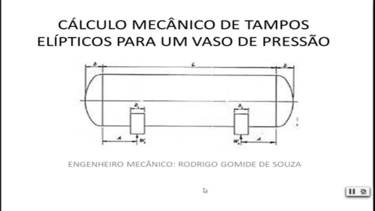 CÁLCULO MECÂNICO DE TAMPOS ELÍPTICOS PARA UM VASO DE PRESSÃO.