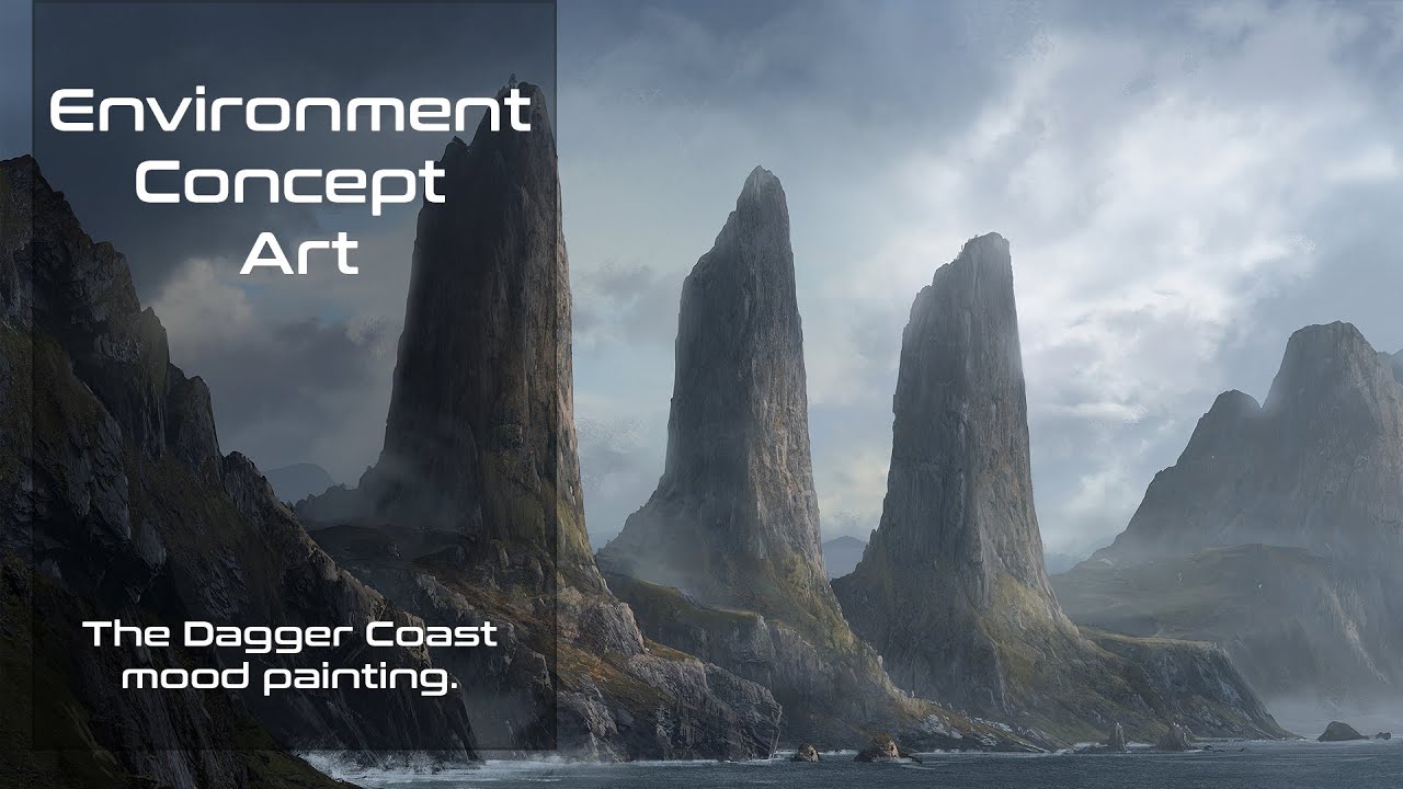 Photobashing a Landscape 2  | Environment Concept Art for the 'Dagger Coast' | Establishing a Mood |