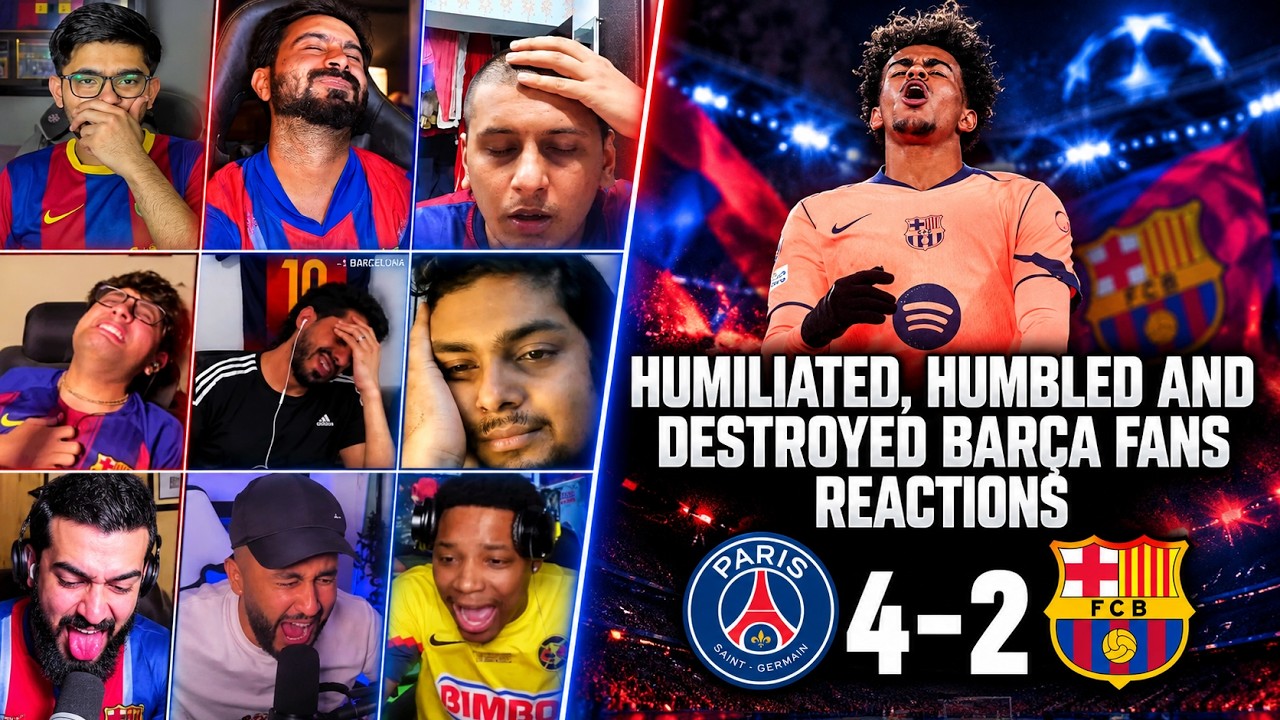 HUMILIATED, HUMBLED AND DESTROYED BARCA FANS REACTIONS TO PSG 4-2 BARCELONA| UCL GW 3