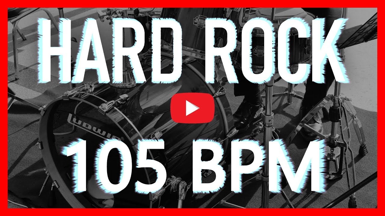 Heavy Modern Hard Rock Drum Track 105 BPM Drum Beat (Isolated Drums) [HQ]