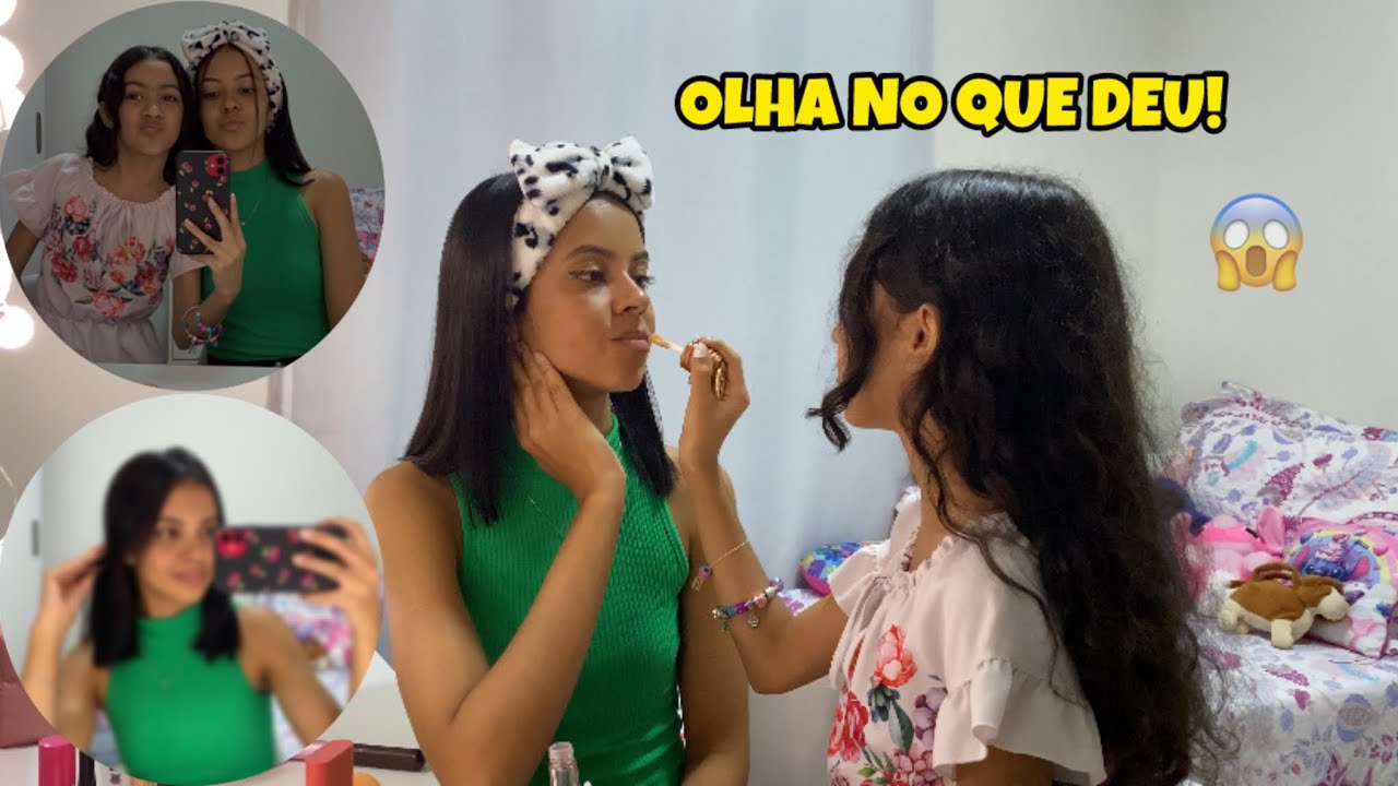 MINHA FILHA DE 10 ANOS ME MAQUIOU! 🥰 *deu bom?*