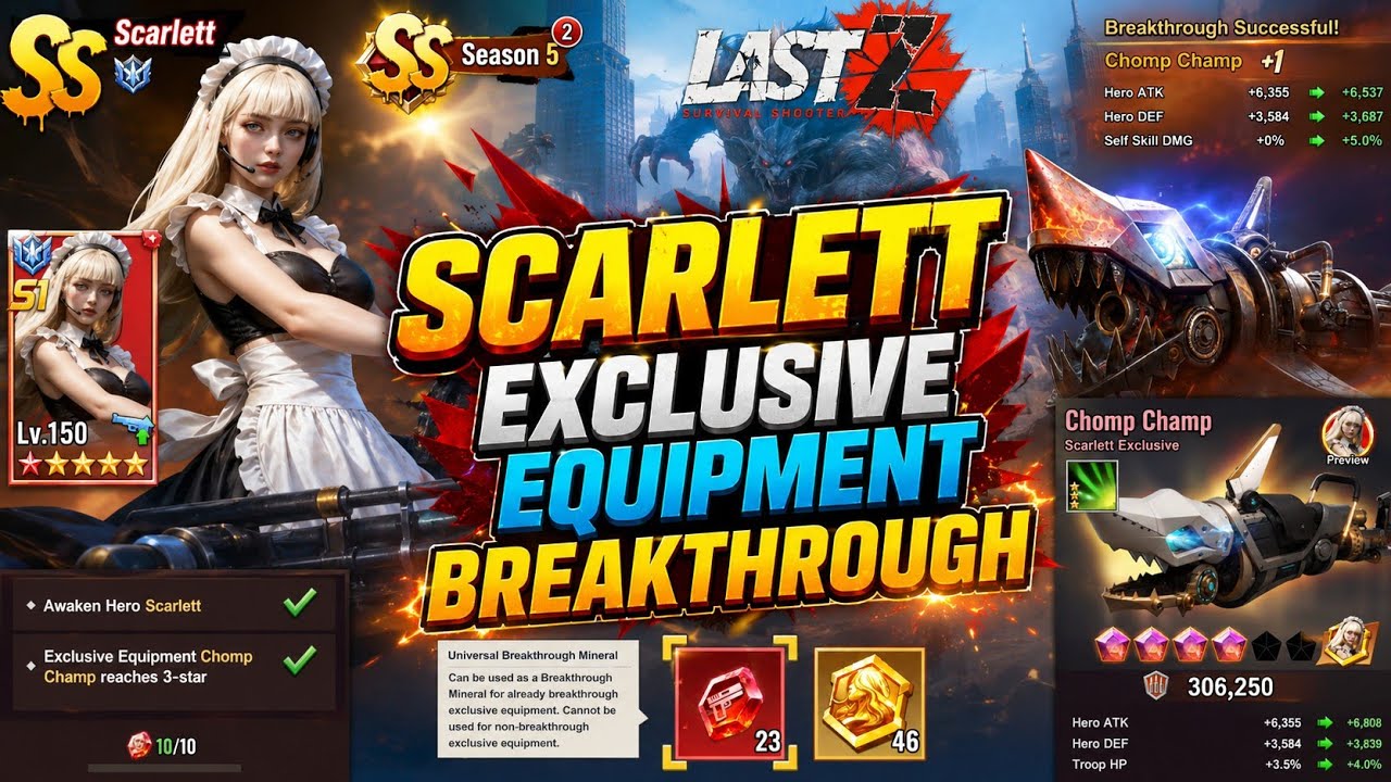 Scarlett Exclusive Equipment Breakthrough in Season 5 of Last Z: Survival Shooter