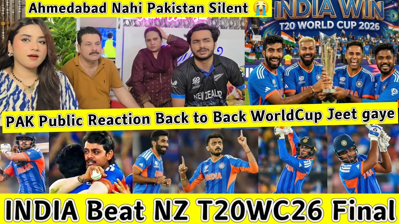INDIA Win Back to Back T20 WorldCup Jeet gaya IND Beat NZ Final Pak Public Reaction PAKISTAN Silent😭