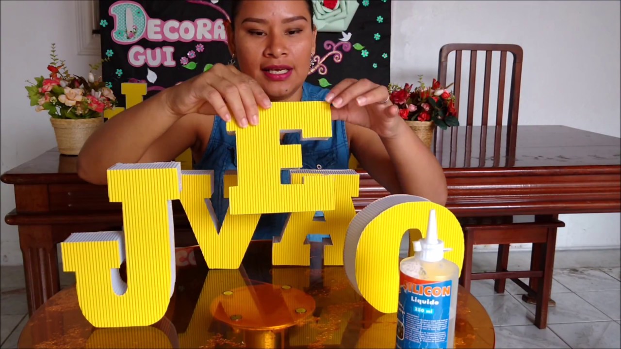 COMO FAZER LETRAS 3D para Festa Infantil