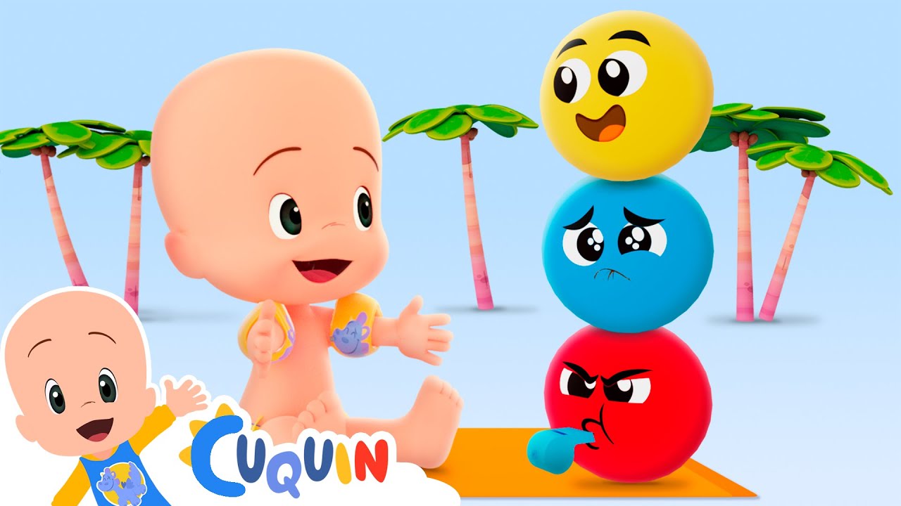Pelotas de Colores y Cuquín aprenden a jugar en la piscina|Caricaturas y dibujos animados para bebés