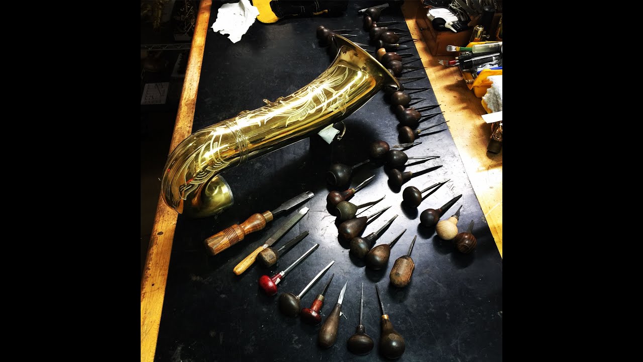 Engraving The Wilmington Baritone Saxophone Bell #WednesdayWisdom