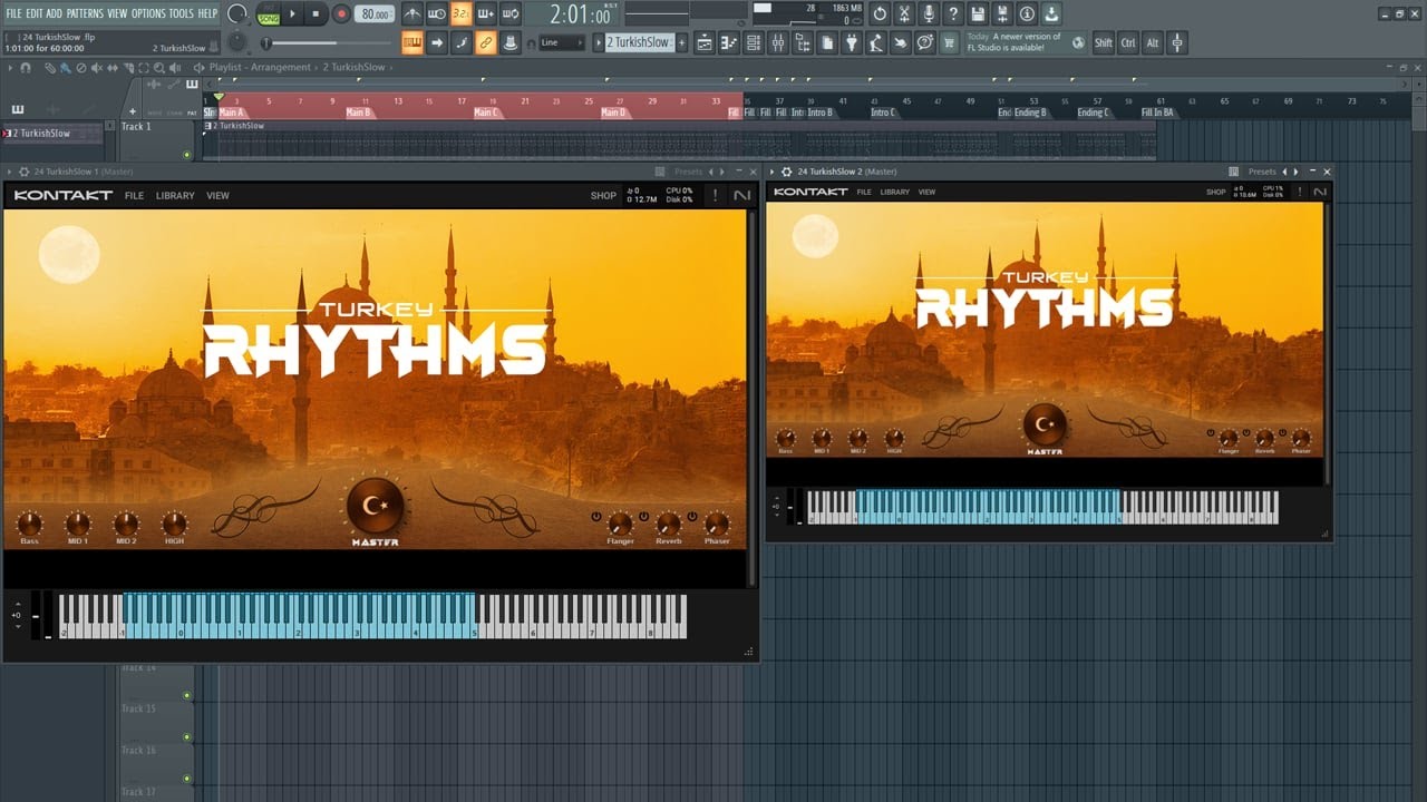 Turkish Rhythms 1 | Kontakt Library Turkish 2025 | Midi Files (درام كيت + ميدي ) ايقاعات تركي