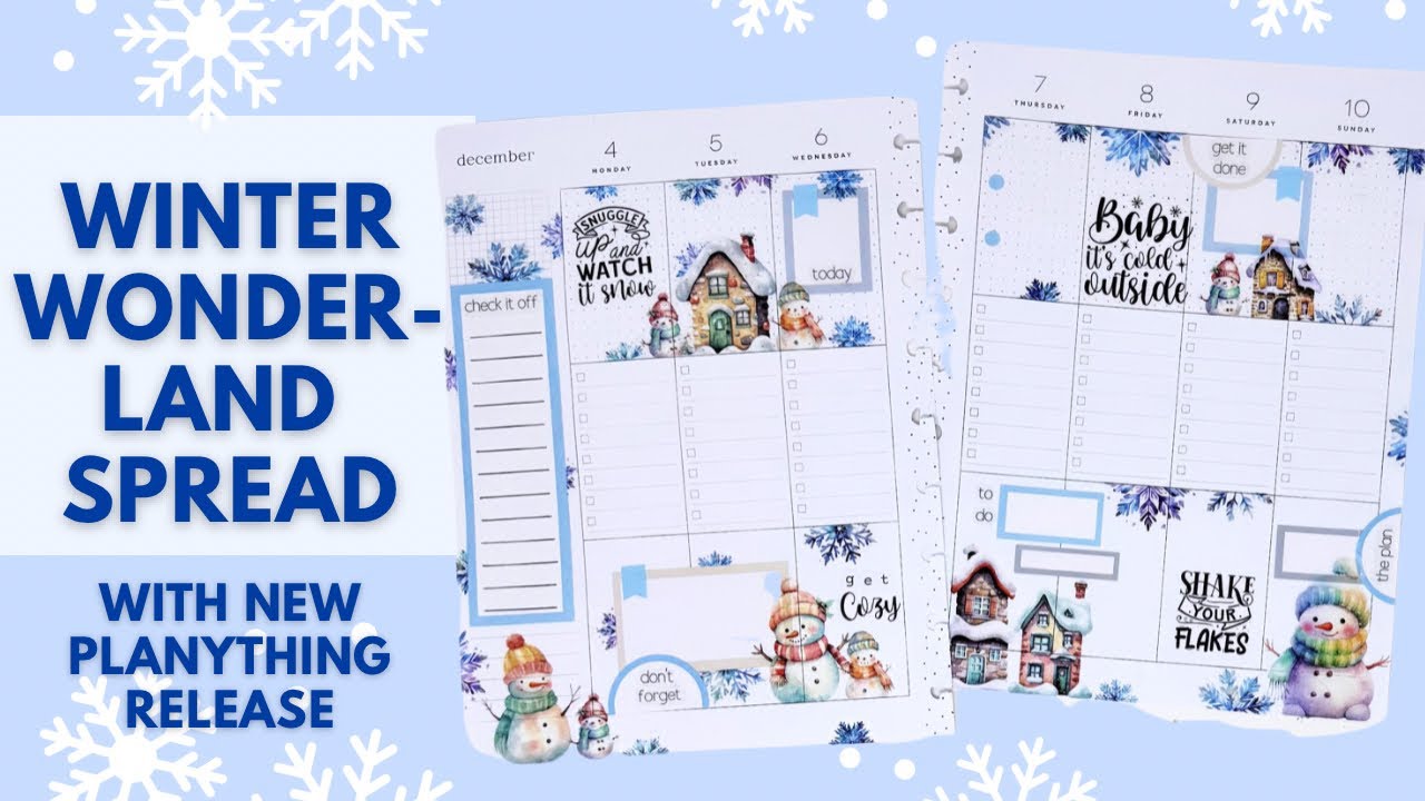 PLAN WITH ME | WINTER WONDERLAND SPREAD | THE HAPPY PLANNER