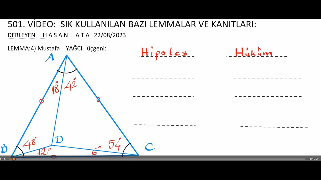 501 . VİDEO:  M USTAFA   YAĞCI   ÜÇGENİ..