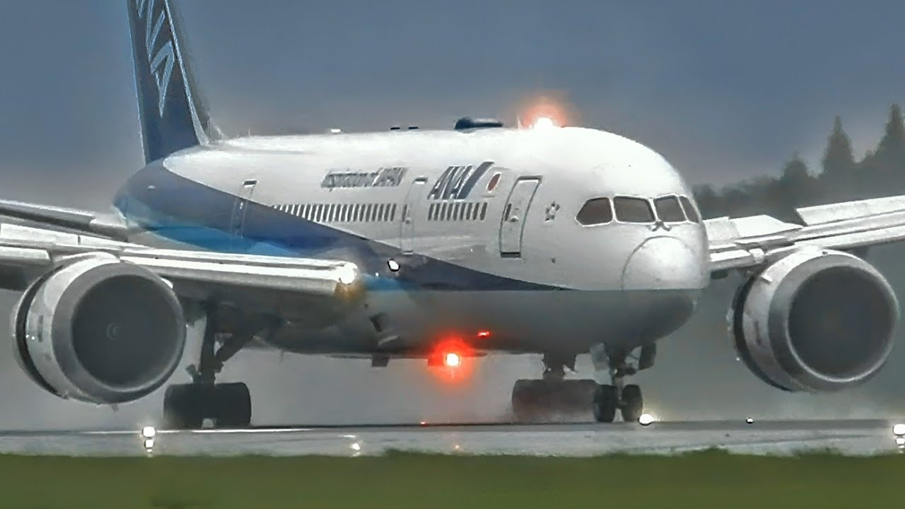[21Minutes] HEAVY CROSS WIND & BAD WEATHER Plane Spotting TAKEOFF&LANDING/Kagoshima Airport JAPAN 4K