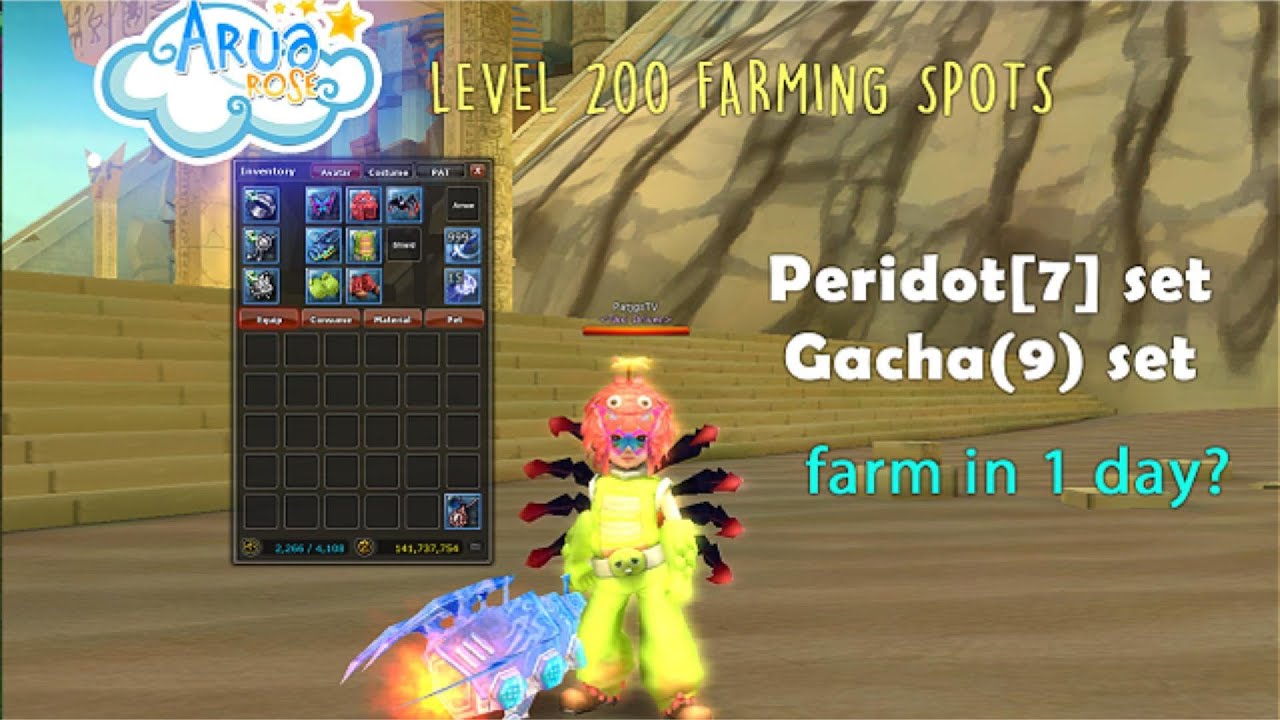 Aruarose | Level 200 farming spots and drop list guide - Gem7 and Armor plus 9 set in 1 day?
