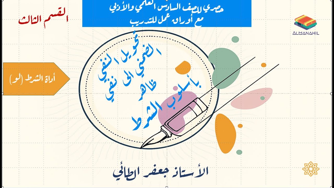 تحويل النفي الضمني الى نفي ظاهر القسم الثالث / السادس اعدادي   بأسلوب الشرط (لو)   46