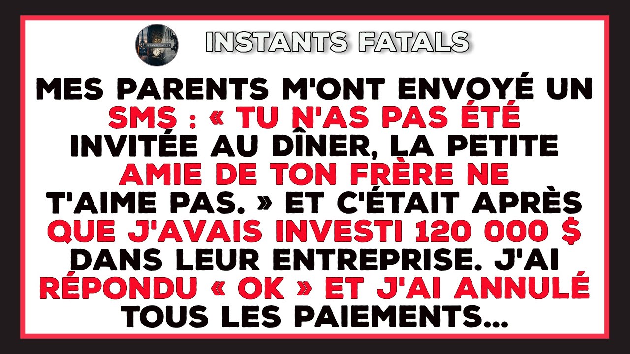 Mes Parents M’écrivent Que Je Ne Suis Pas Invitée Au Dîner,la Petite Amie De Mon Frère Ne M’aime Pas