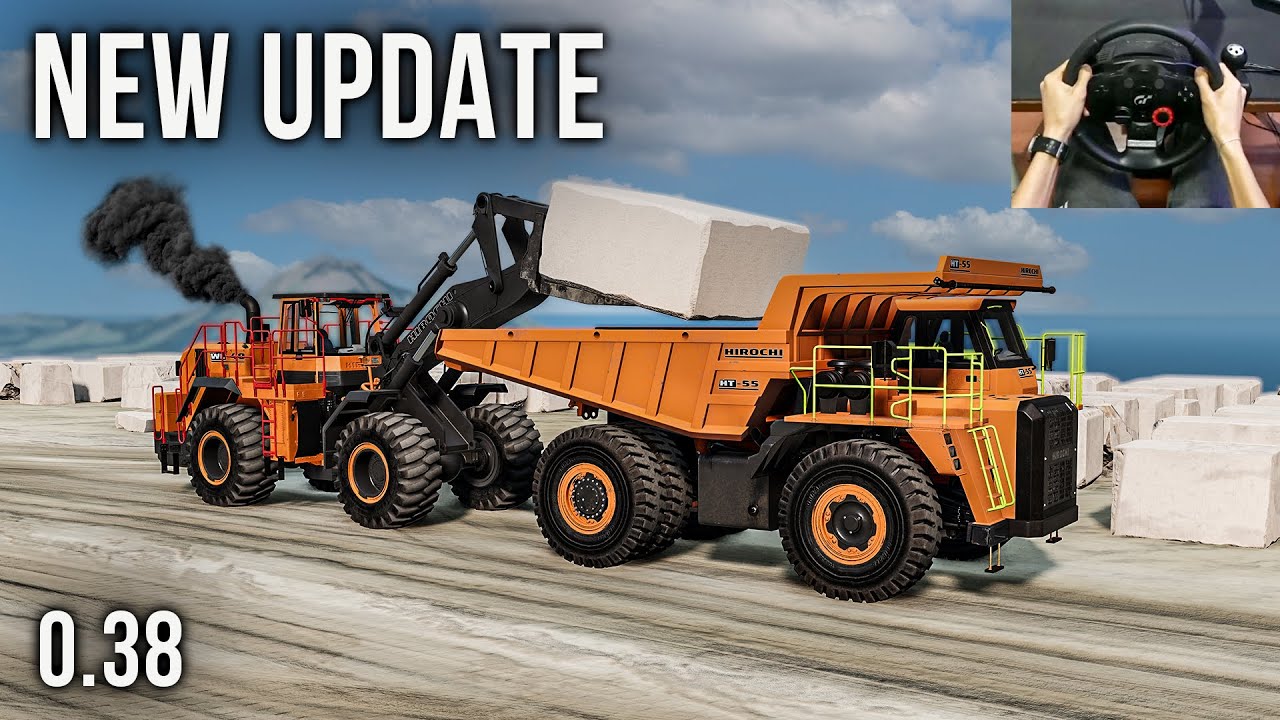 BeamNG.drive v0.38 New Update | 38-Ton Marble Haul | WL-40 Loader HT-55 Truck Delivery