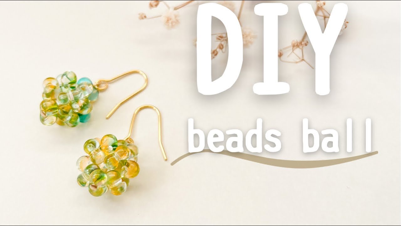 【100均 DIY】ダイソー購入品でビーズボールピアス作り　初心者さん向けです^ ^