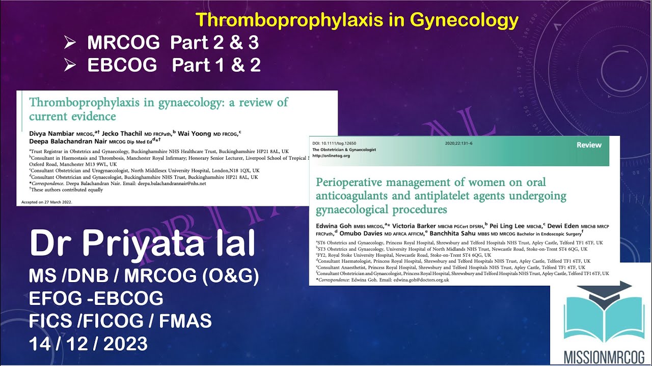Thrombo-prophylaxis in gynaecology