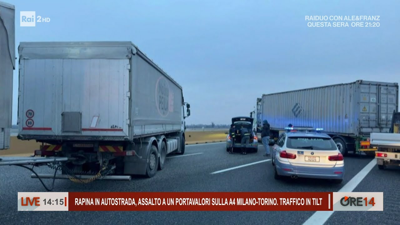 Rapina in autostrada, assalto a un portavalori sulla A4 Milano-Torino - Ore 14 del 04/12/2023