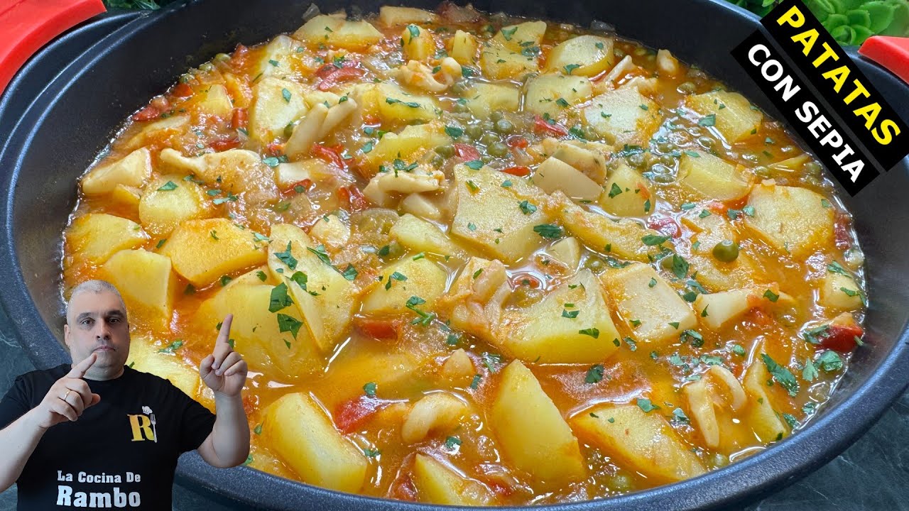 Sepia guisada con Patatas MUY FÁCIL Y DELICIOSO !!! 😋 - Receta Tradicional 🤩 BRUTAL