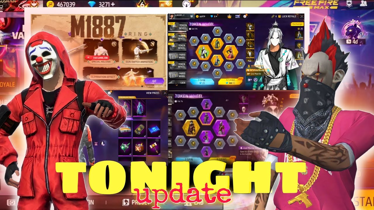 Upcoming events in freefire | Ink stok bundle | M1887 event | Luck royal | evo gun event  #upcoming 