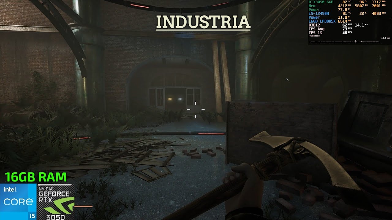 INDUSTRIA Gameplay - i5-12450H, RTX 3050 6GB, 16GB RAM!