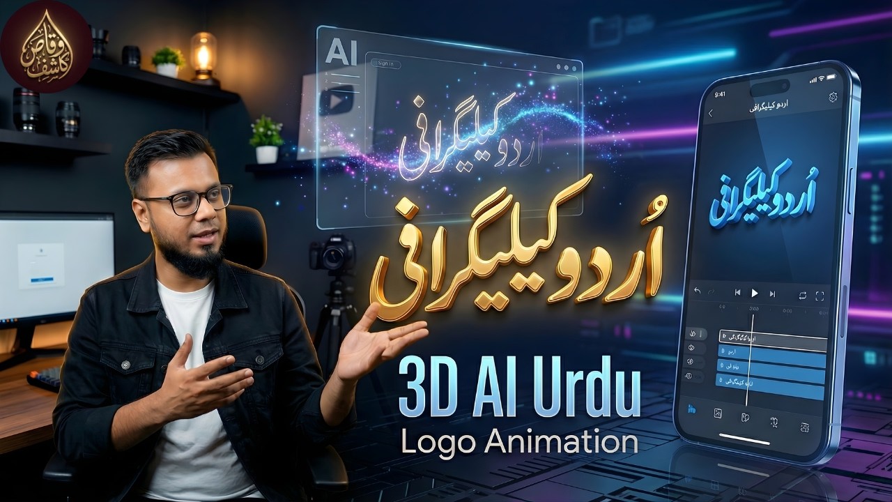 Urdu Calligraphy Logo Using AI Tools | AI Urdu 3D Logo Animation Tutorial
