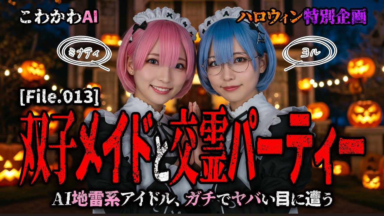 【File.013】双子メイドと交霊パーティー | ハロウィン特別企画 | AI地雷系アイドル、ガチでヤバい目に遭う