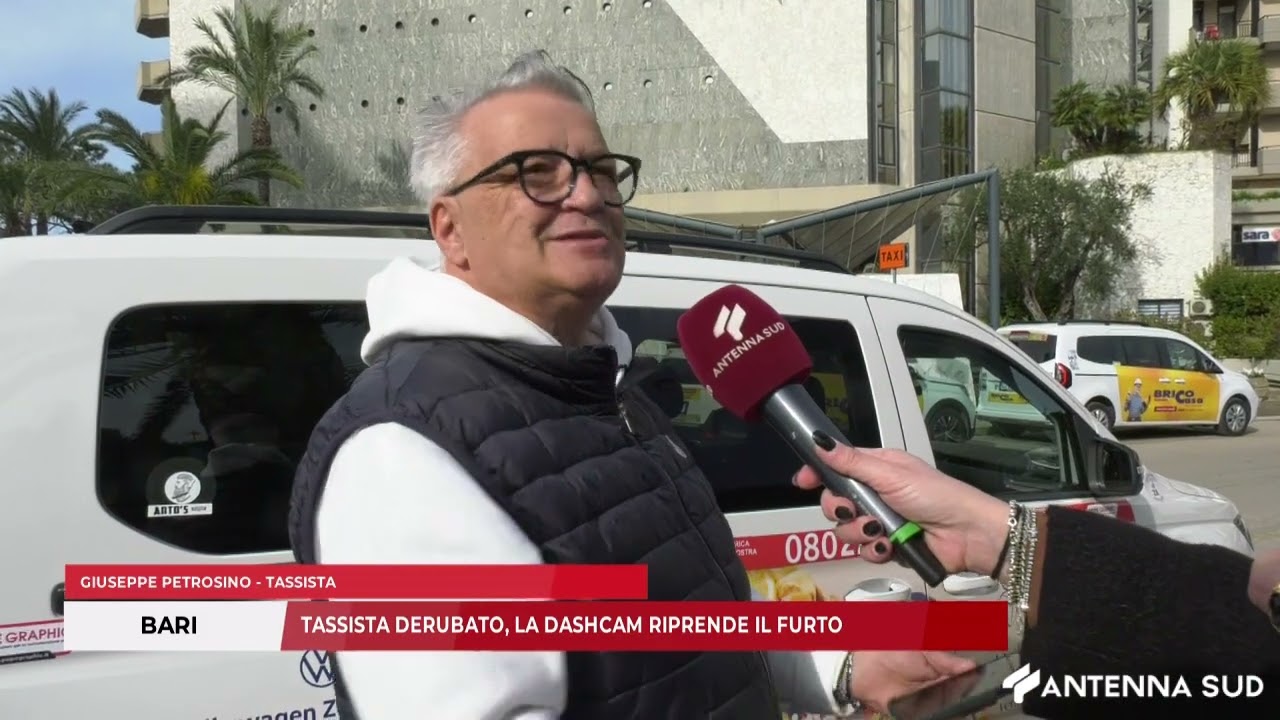23 FEBBRAIO 2026 - BARI / TASSISTA DERUBATO, LA DASHCAM RIPRENDE IL FURTO