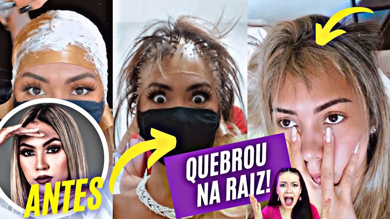 INFLUENCIADORA É ENGANADA POR CABELEIREIRA E SAI NO PREJUÍZO! TEVE CORTE QUÍMICO NA RAIZ COM LUZES😭