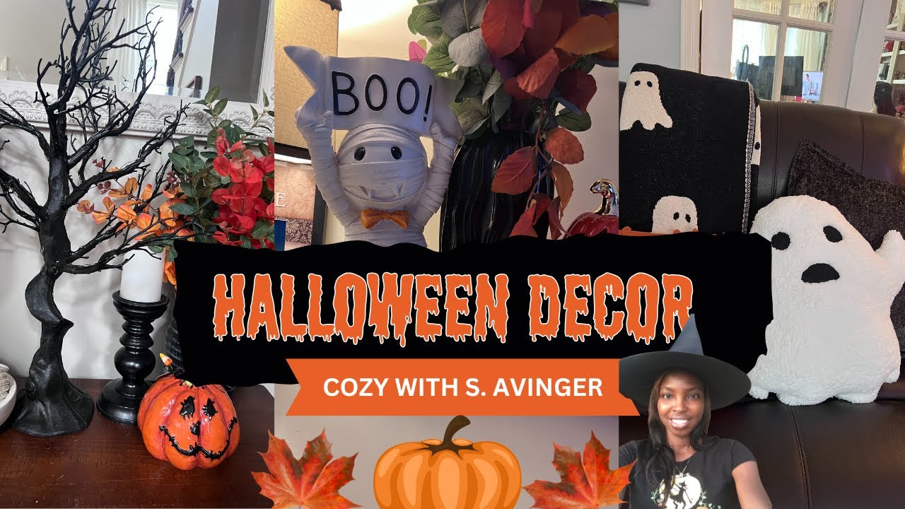 🎃👻 Spooky + Fall Cozy Living Room Decorating | Whimsical Ghost Accents + Peaceful Ambient Music 🍂🎃👻