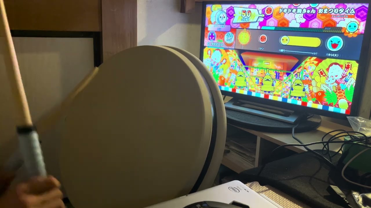 体感グリーンバージョン並におうち太鼓でロール入るようになった！楽しい！【太鼓の達人】
