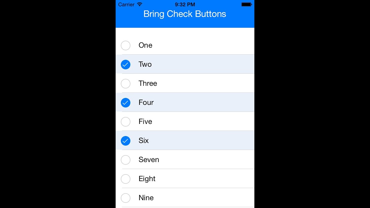 iOS Tutorial- Add check buttons on table view (UITableView)