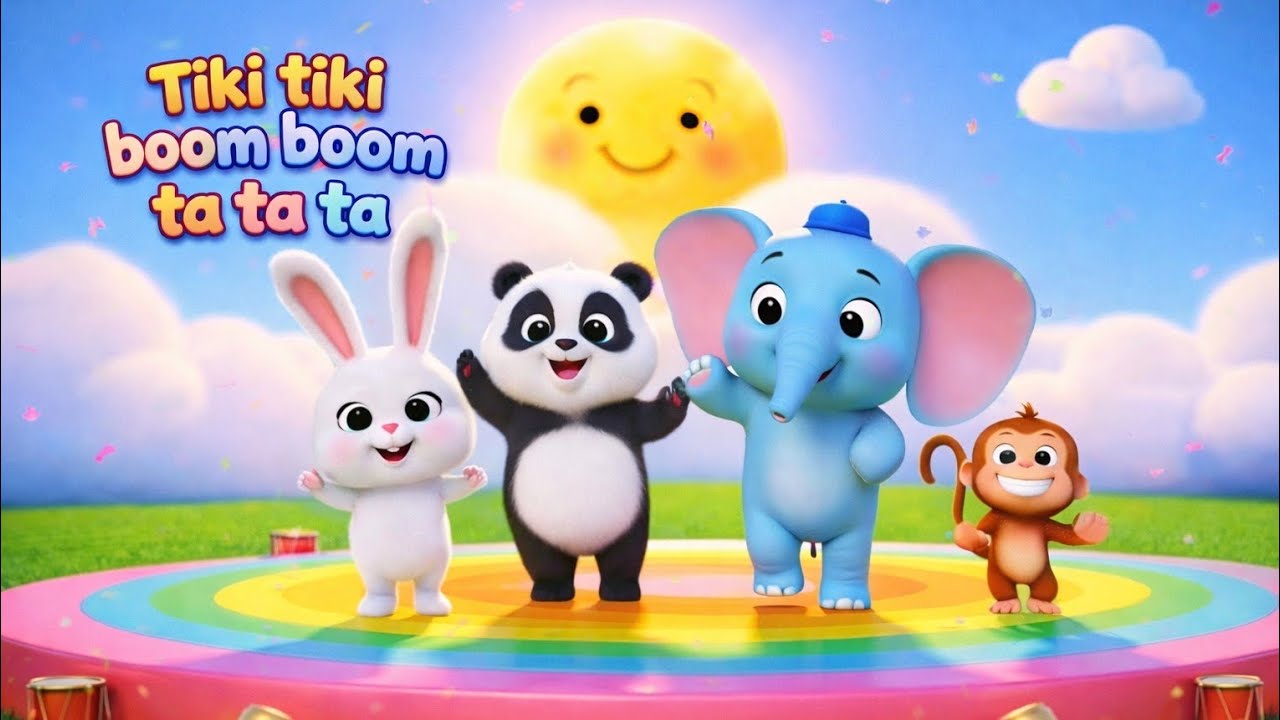 Tiki tiki boom boom | cute kids song | Kids song in English 