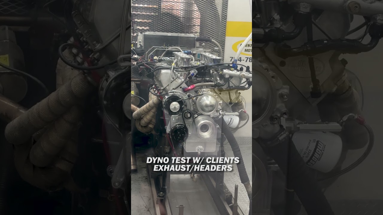 SR TECH MIN: Динамометрические испытания двигателя 427ci Cleveland Exhaust на предмет потери мощн...