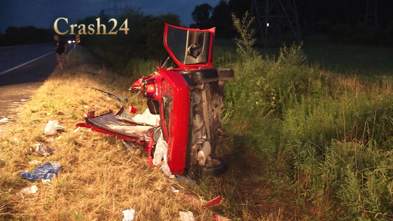 Schwerer Unfall mit fünf Verletzten auf der B 9 bei Jockgrim am 04.07.14