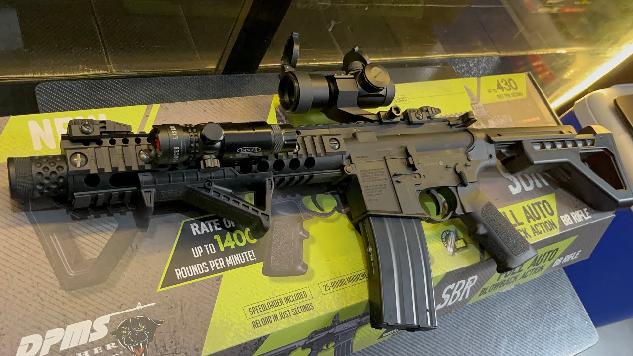 SBR Airgun Rifle Fully Set Up with Red Dot and Laser Light unboxing and testing