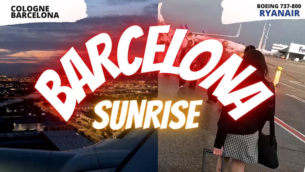 TRIP REPORT | beautiful sunset | Cologne - Barcelona [ CGN - BCN ] | Ryanair Boeing 737-800