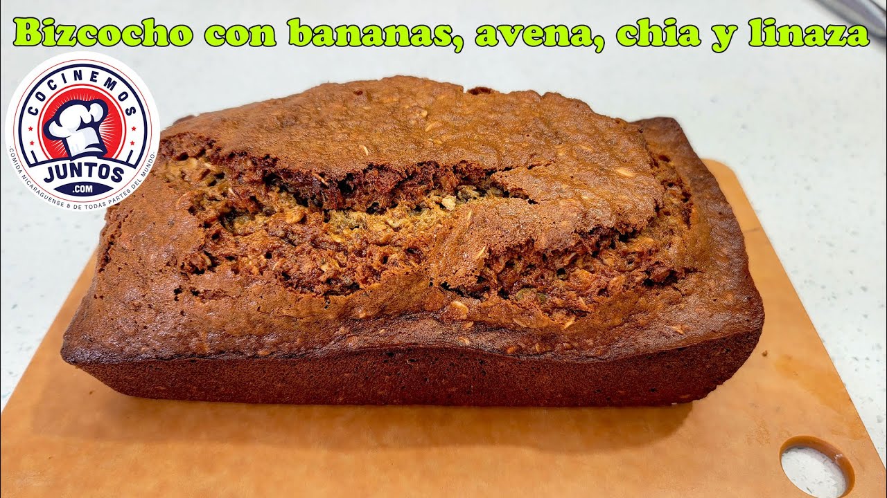 Un pan de banana saludable con mucha fibra.