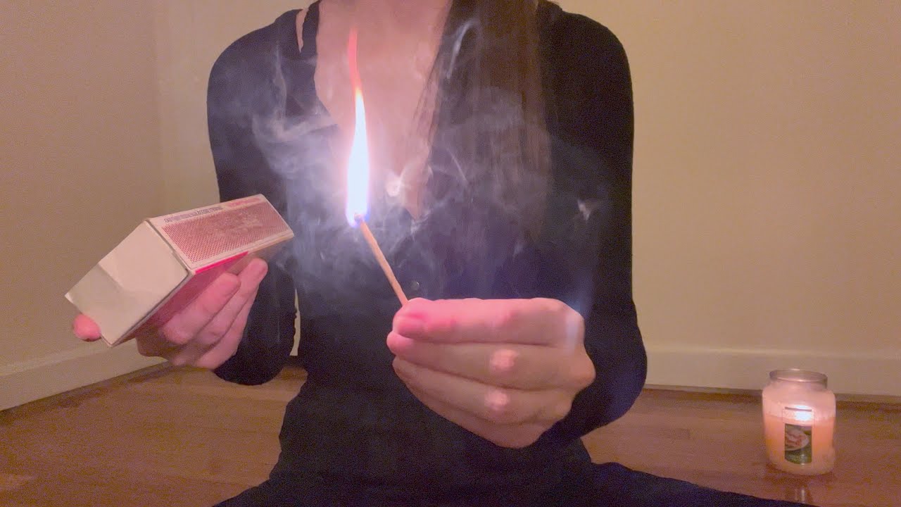 Match lighting asmr | soft whispers, lighting/extinguishing, nail tapping, and candles 🕯