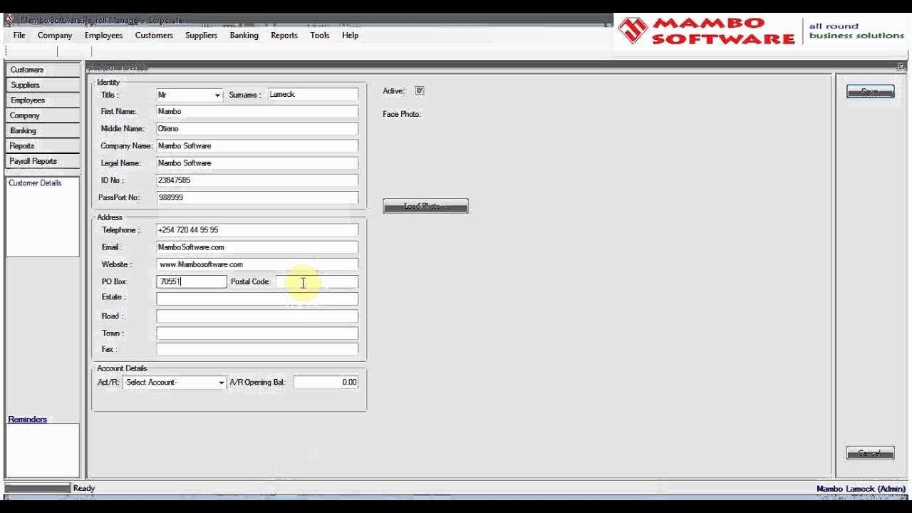 BusinessERP   Add Customer Details