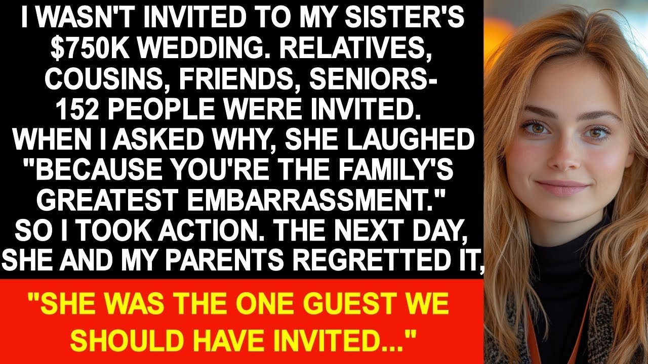 I wasn't invited to my sister's wedding  relatives, cousins, friends—152 people were invited