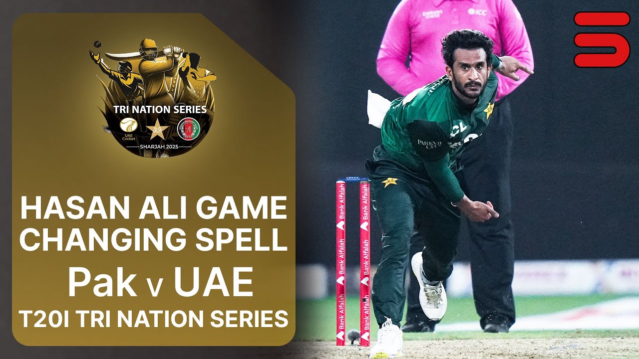 Hasan Ali Gets 3 Key Wickets | UAE vs Pakistan | T20I Tri Nation Series 2025 | Match 2 | ECB | M3Q1K