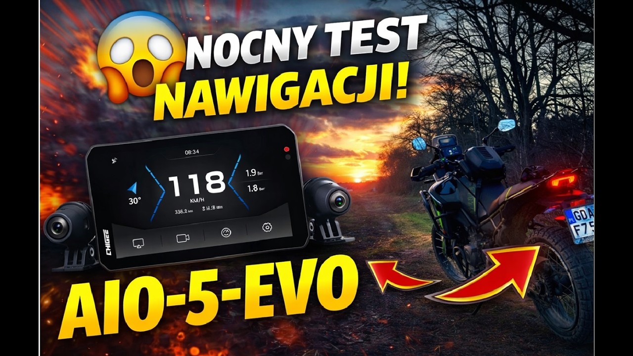 CHIGEE AIO-5-EVO  - Nocny test nawigacji w terenie na CFMoto 450MT