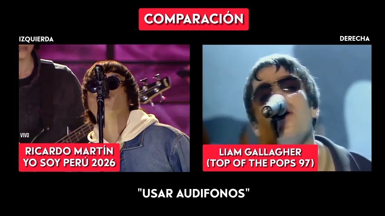Ricardo Martín como Liam Gallagher ▪︎ Comparación en 